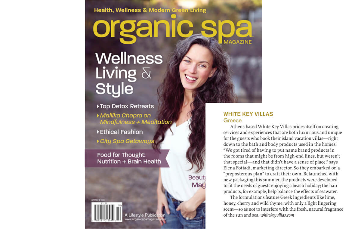 ORGANIC SPA Magazine discovers the White Key Signature Toiletries
